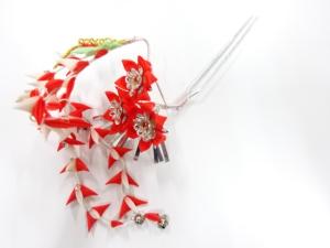 アンティーク　つまみ細工　びらびら簪